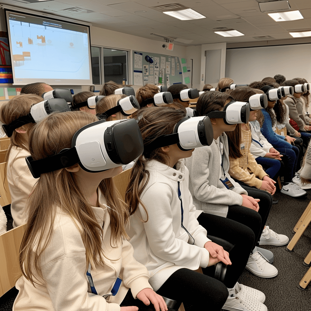 VR을 활용한 교실의 모습